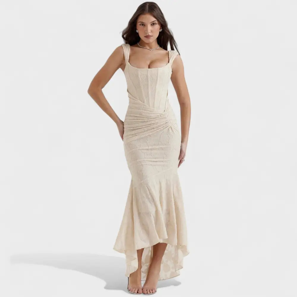 Rocío – Vestido Brillo de Estilo Elegante - Beige / XS - Vestidos