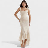 Rocío – Vestido Brillo de Estilo Elegante - Beige / XS - Vestidos
