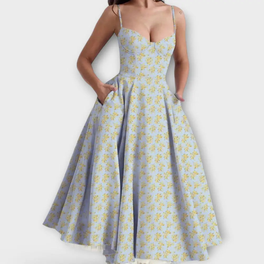 Rocío – Vestido Brillo de Estilo - Gelbblau / S - Vestidos