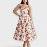 Rocío – Vestido Brillo de Estilo - Rotgeblümt / S - Vestidos