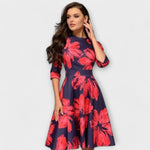 Rocío – Vestido Encanto Retro Atemporal - Rote Blumen / XS - Vestidos
