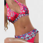 Valentina – Bikini Estilo Floral con Toques Geométricos - Bikini Floral con Toques Geométricos