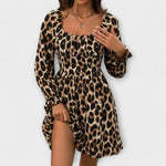 Valentina – Vestido Encantador con Estampado de Leopardo - Vestidos
