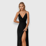 Valentina – Vestido Encanto de Satén - Negro Clásico / S - Vestidos