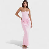 Valentina – Vestido Encanto de Satén - Rosa / XS - Vestidos