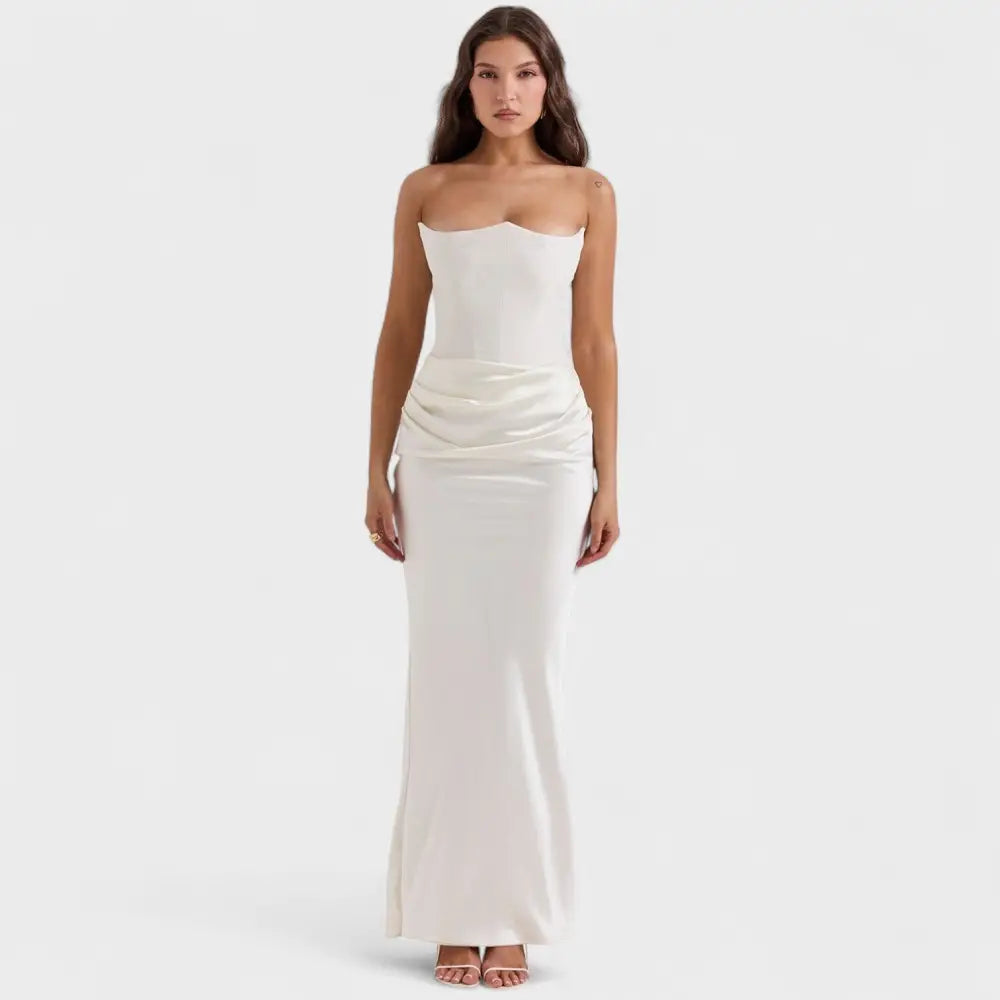 Alba – Vestido Maxi Chic y Con Estilo - Blanco / S - Vestidos