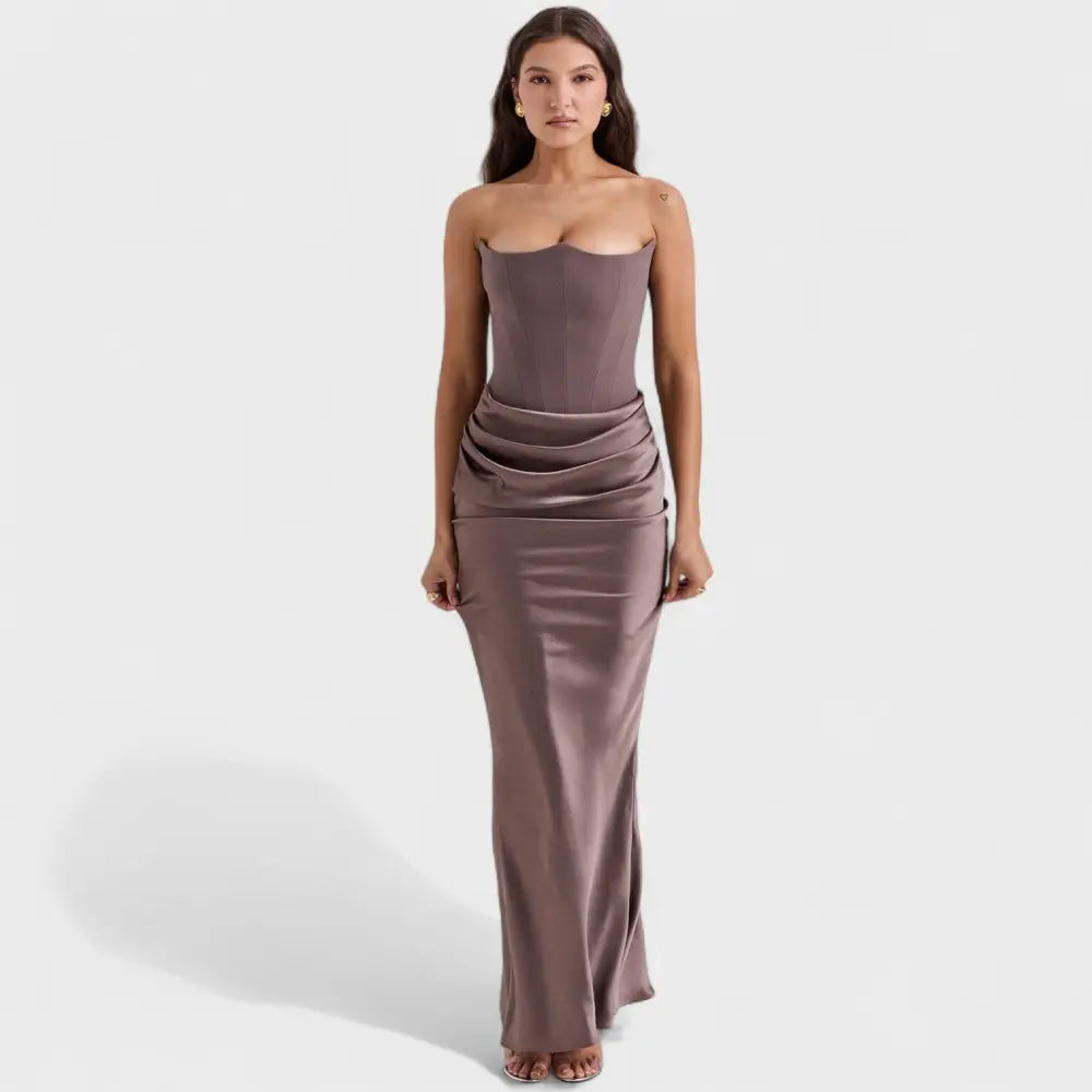 Alba – Vestido Maxi Chic y Con Estilo - Gris / S - Vestidos