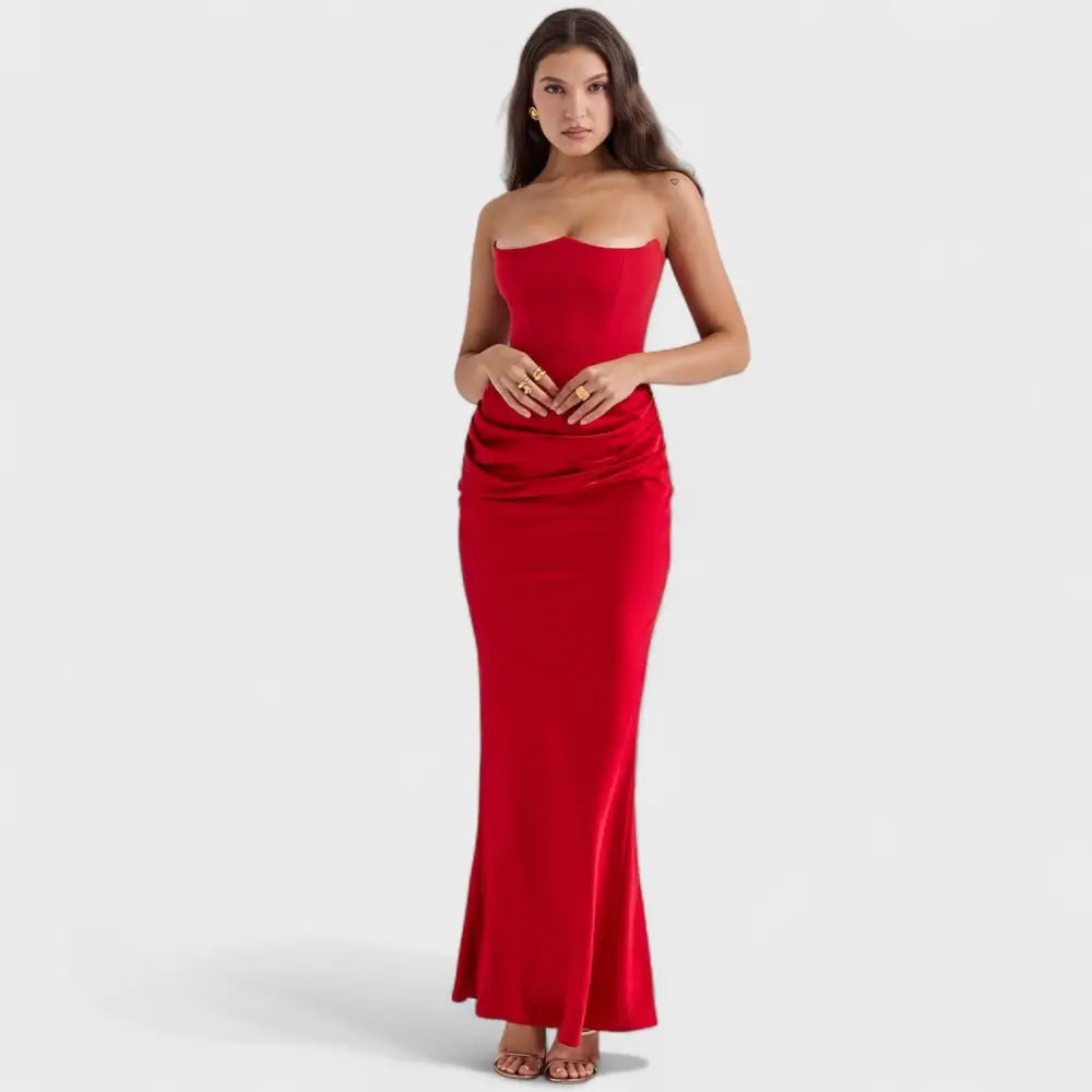 Alba – Vestido Maxi Chic y Con Estilo - Rojo / S - Vestidos
