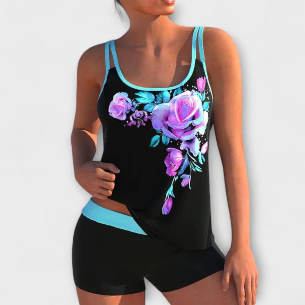 Alicia – Conjunto Elegancia Floral y Confort Ideal - Blau / S