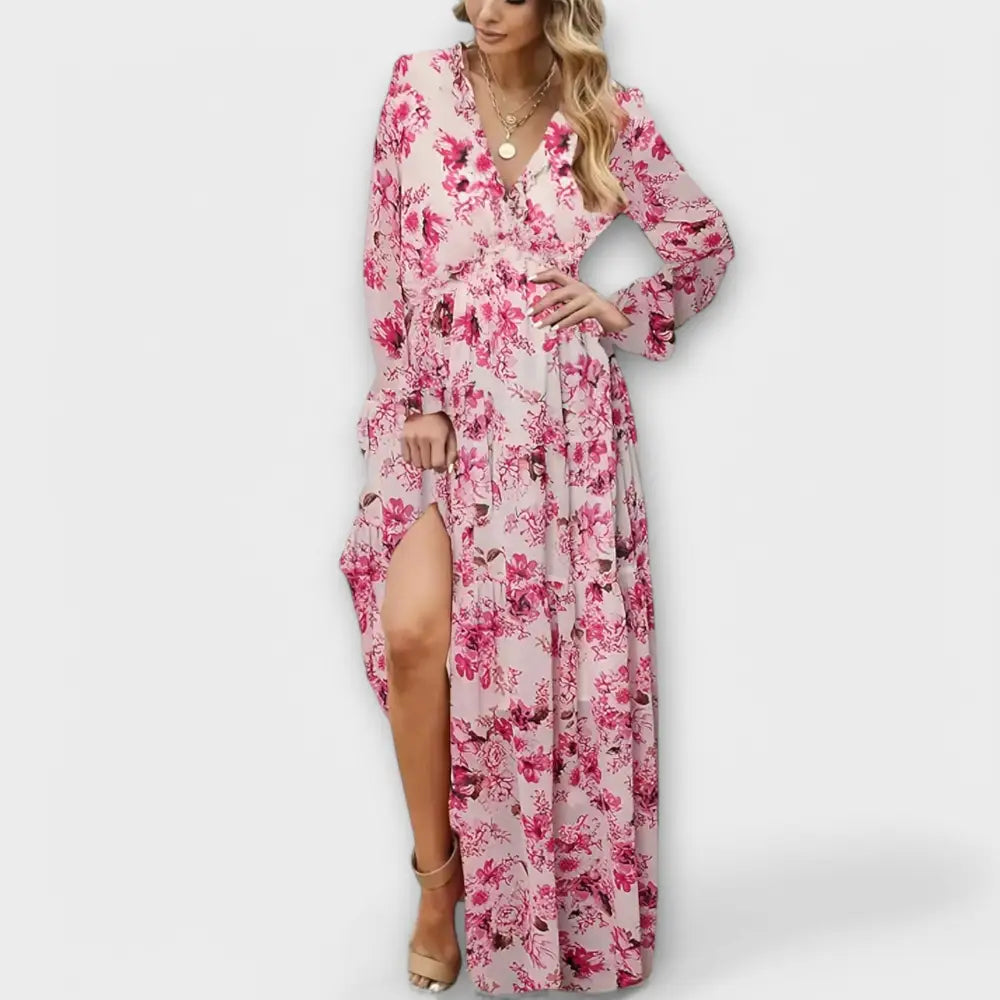 Alicia – Vestido Elegancia Floral - Rosagrau / S - Vestidos
