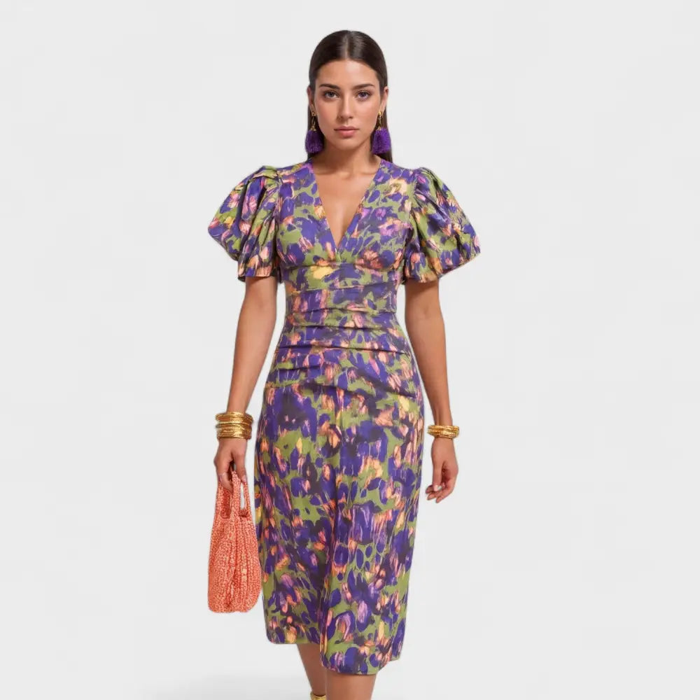 Alicia – Vestido Estilo Tropical Vibrante - Multicolor / XS - Vestidos