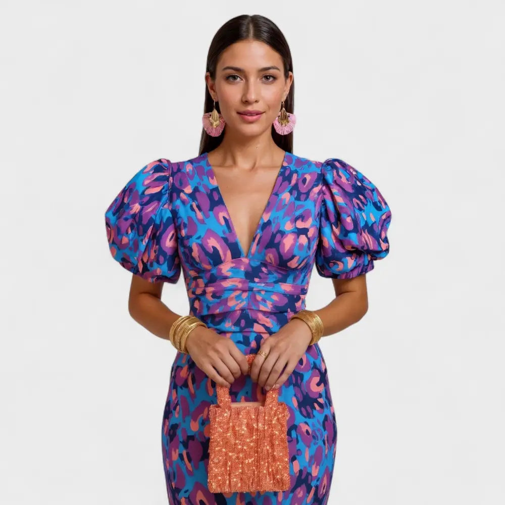 Alicia – Vestido Estilo Tropical Vibrante - Púrpura / XS - Vestidos