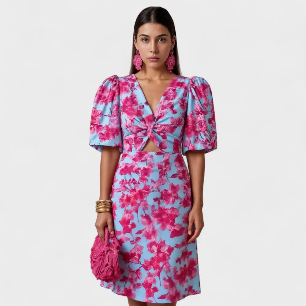 Alicia – Vestido Estilo Tropical Vibrante - Rosa / XS - Vestidos