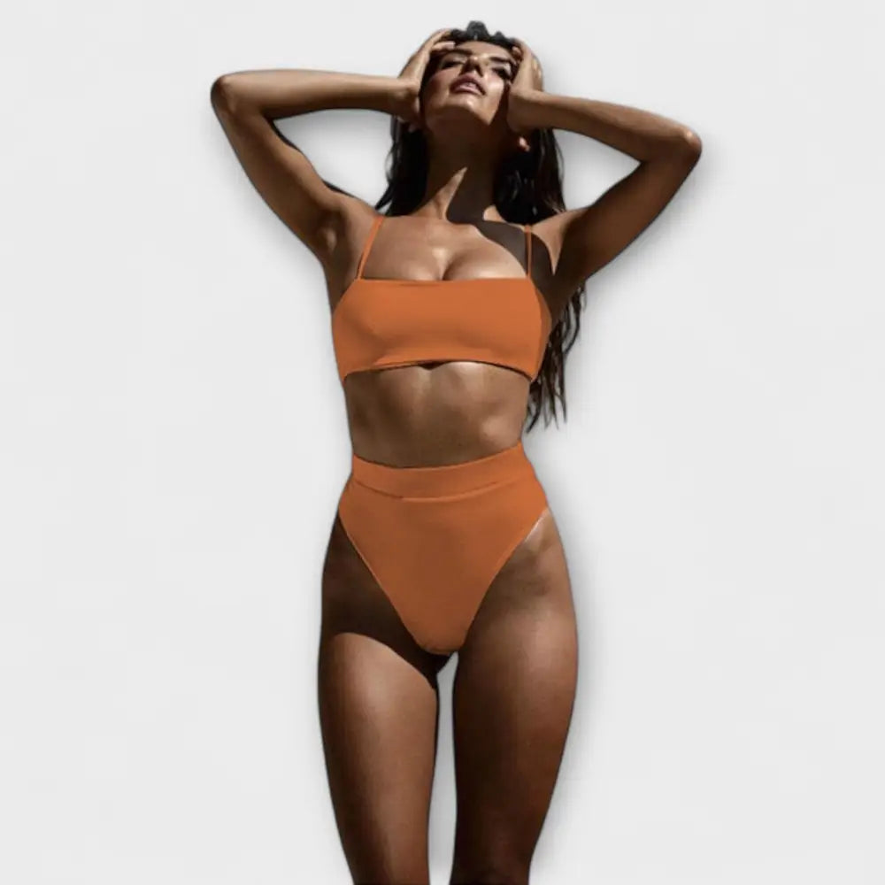 Ana – Conjunto Playa Estilo y Comodidad elegante - Orange / S
