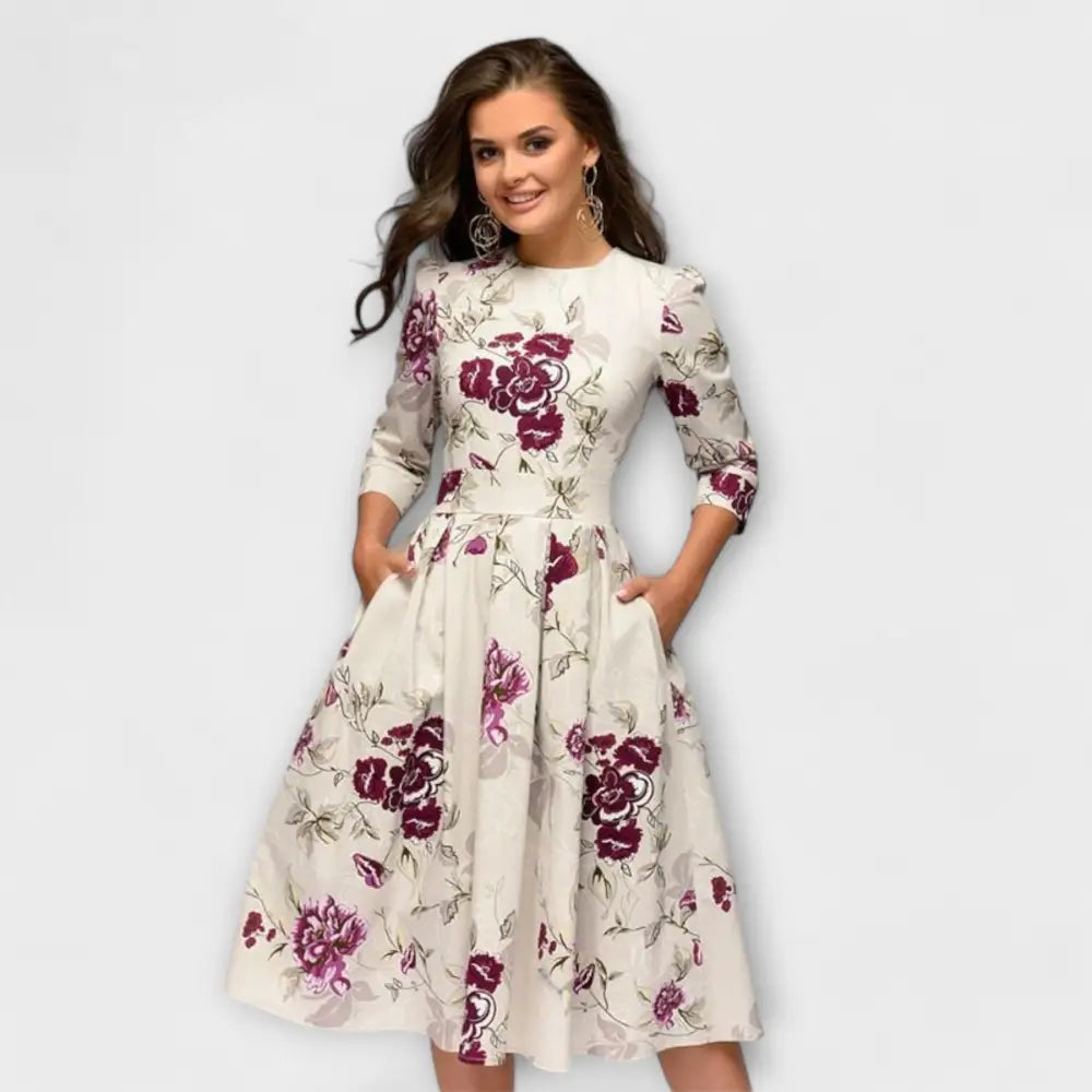 Ángela – Vestido Toque Retro Irresistible - Blanco / XS - Vestidos