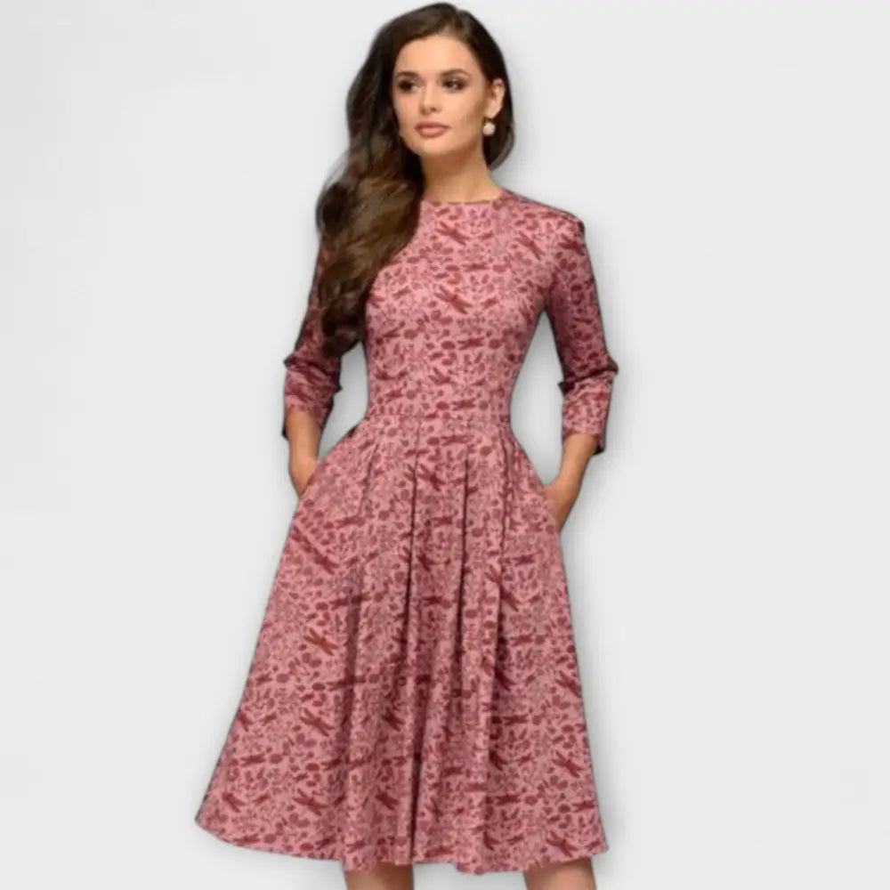 Ángela – Vestido Toque Retro Irresistible - Pink / XS - Vestidos