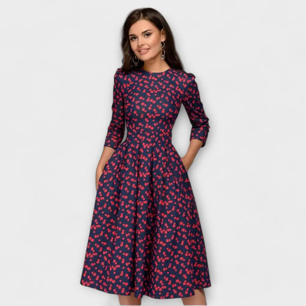 Ángela – Vestido Toque Retro Irresistible - Rojo / XS - Vestidos