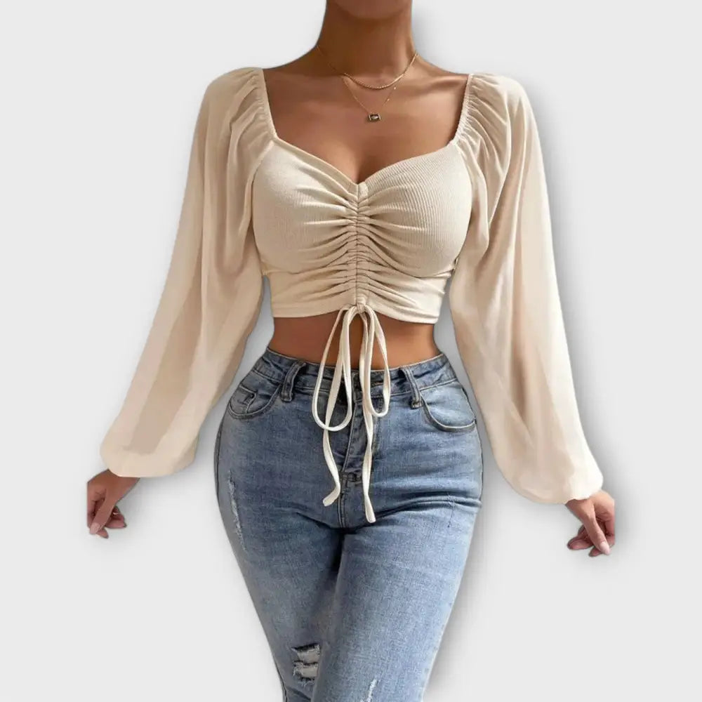 Ariadna – Blusa Estilo Sofisticado - Aprikose / XS - Ariadna – Blusa Estilo Sofisticado > Blouses > >