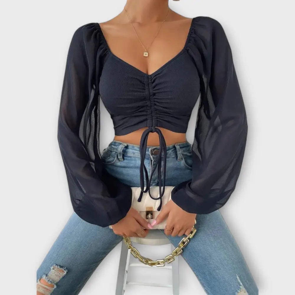 Ariadna – Blusa Estilo Sofisticado - Dunkelblau / XS - Ariadna – Blusa Estilo Sofisticado > Blouses > >