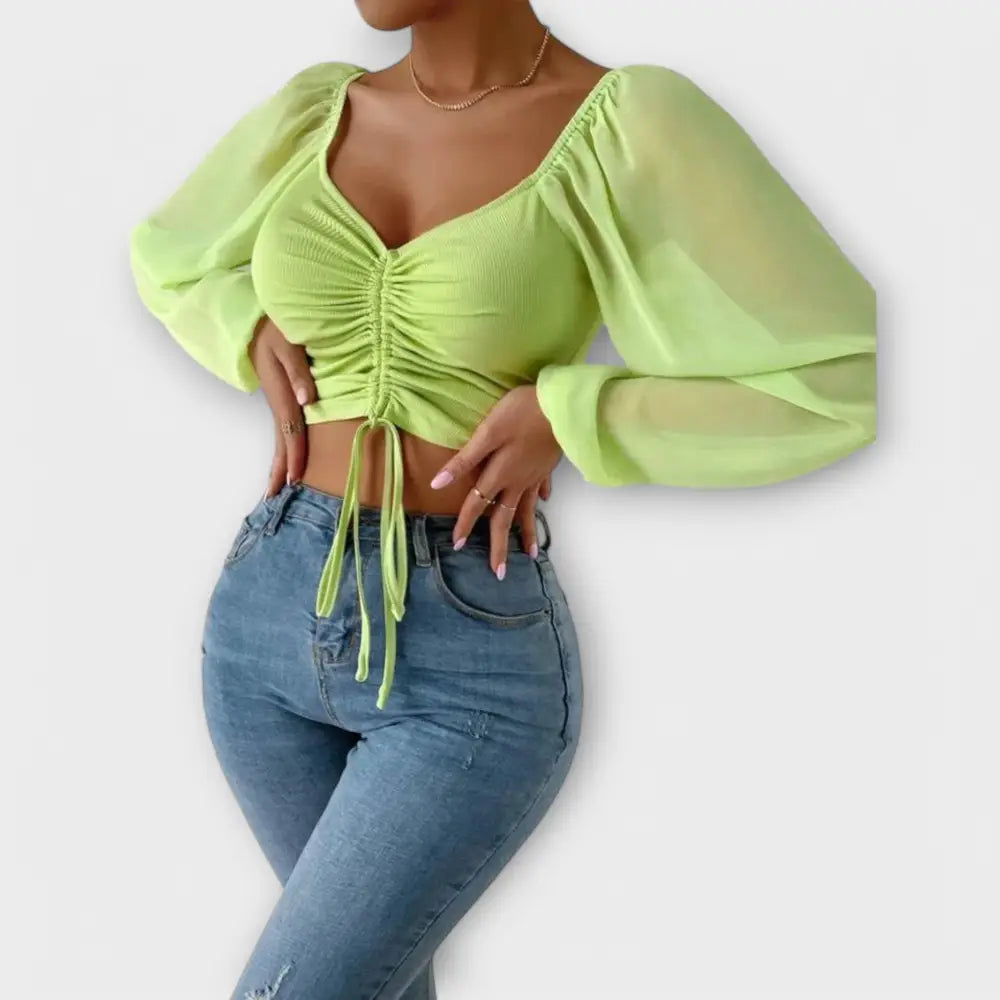 Ariadna – Blusa Estilo Sofisticado - Hellgrün / XS - Ariadna – Blusa Estilo Sofisticado > Blouses > >