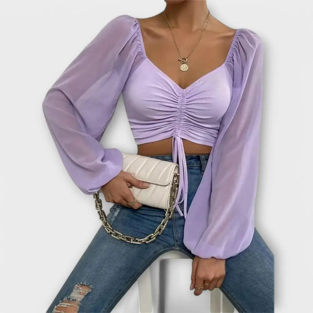 Ariadna – Blusa Estilo Sofisticado - Lila / XS - Ariadna – Blusa Estilo Sofisticado > Blouses > >
