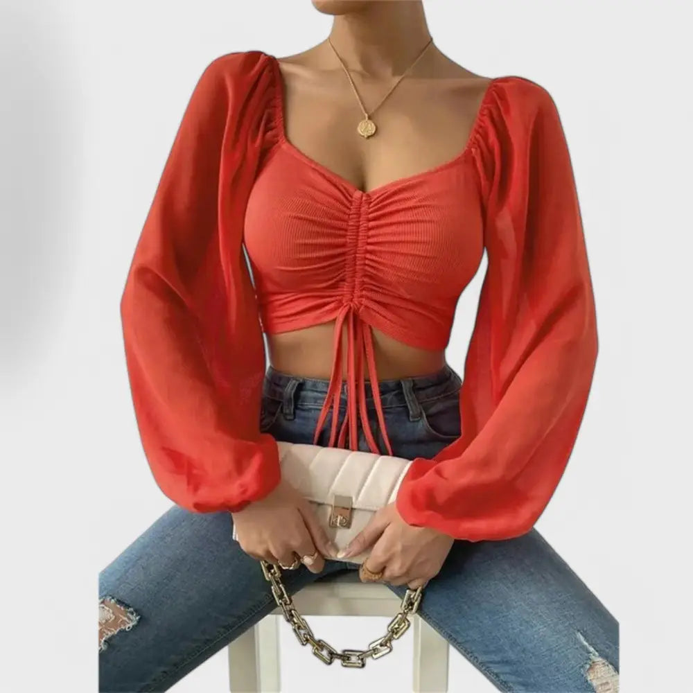Ariadna – Blusa Estilo Sofisticado - Rojo / XS - Ariadna – Blusa Estilo Sofisticado > Blouses > >