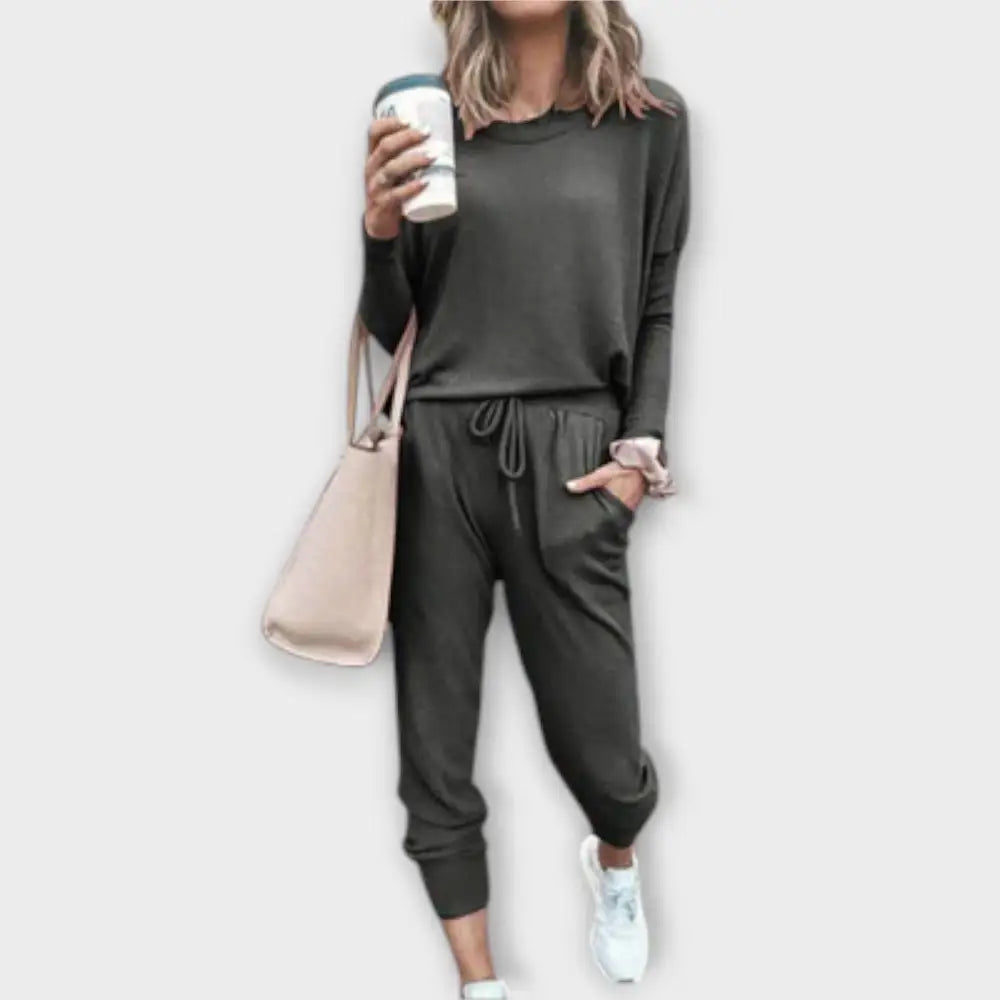 Beatriz – Conjunto Estilo Relajado y Chic - Dunkelgrau / S - CONJUNTOS