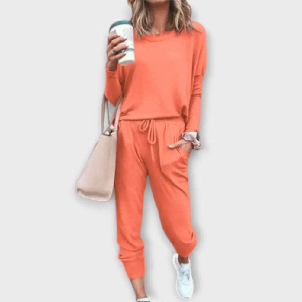 Beatriz – Conjunto Estilo Relajado y Chic - Naranja / S - CONJUNTOS