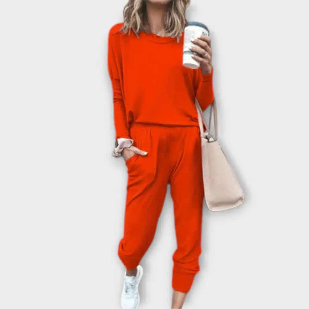 Beatriz – Conjunto Estilo Relajado y Chic - Rojo / S - CONJUNTOS