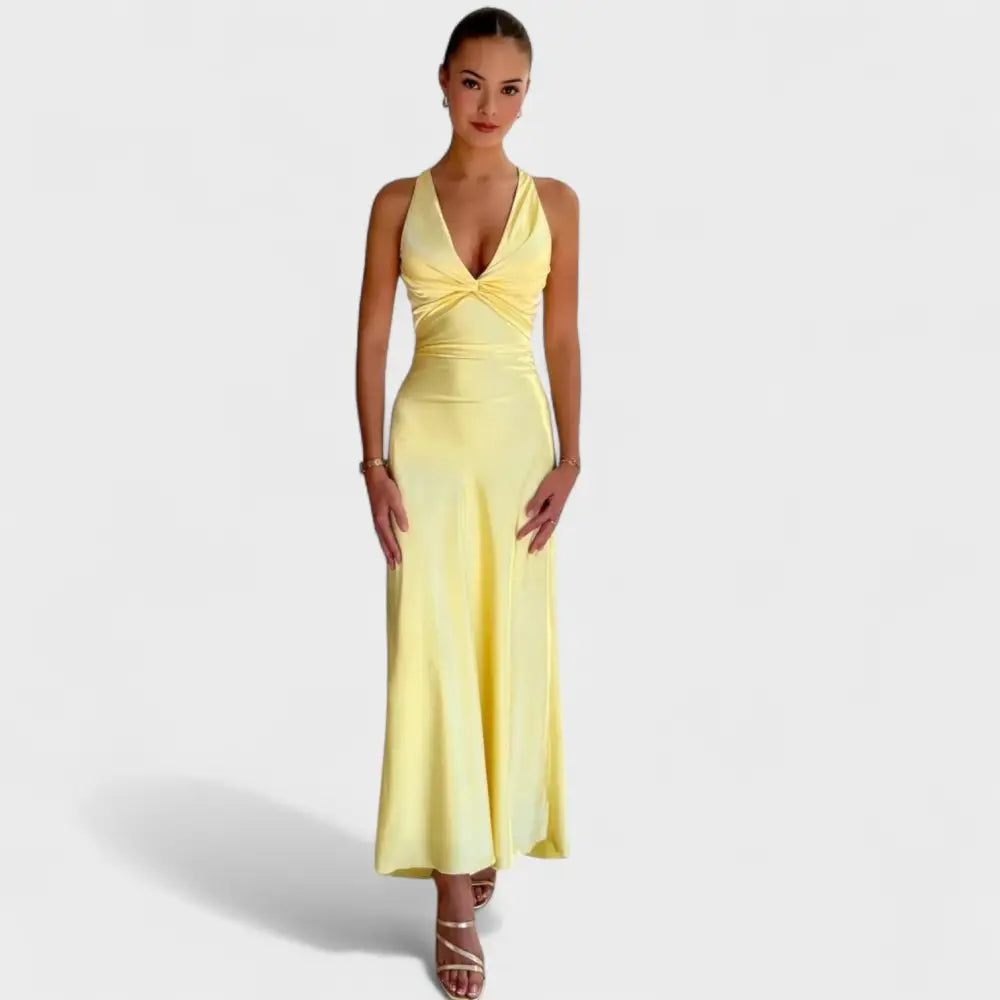 Camila – Vestido Radiante de Encanto Atemporal - Amarillo / S - Vestidos