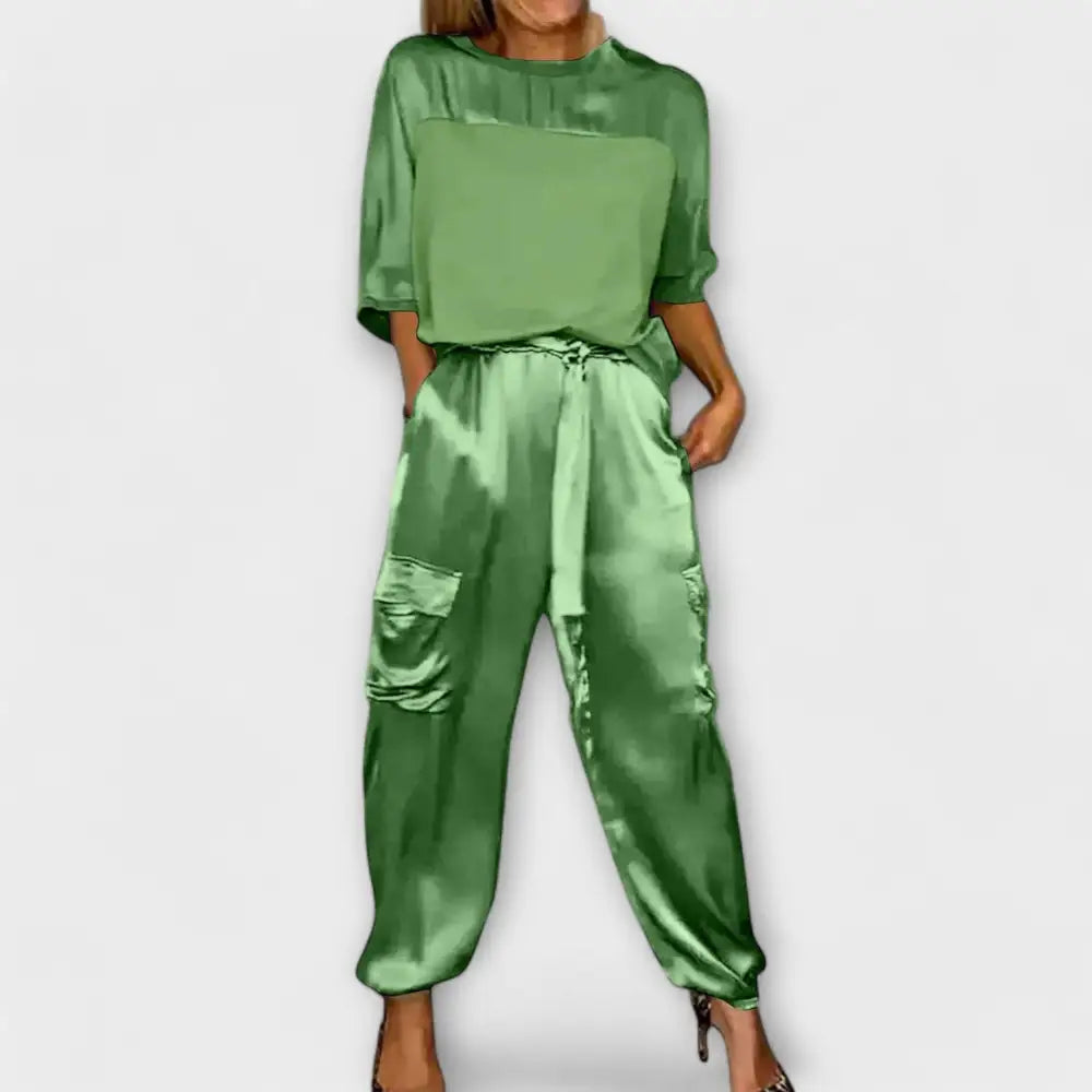 Carla – Conjunto Estilo Sofisticado - Verde / S - CONJUNTOS