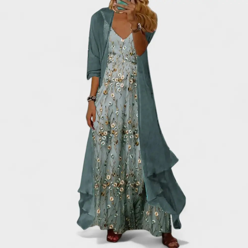 Carmen – Conjunto Elegancia Natural - Azul / XS - Vestidos