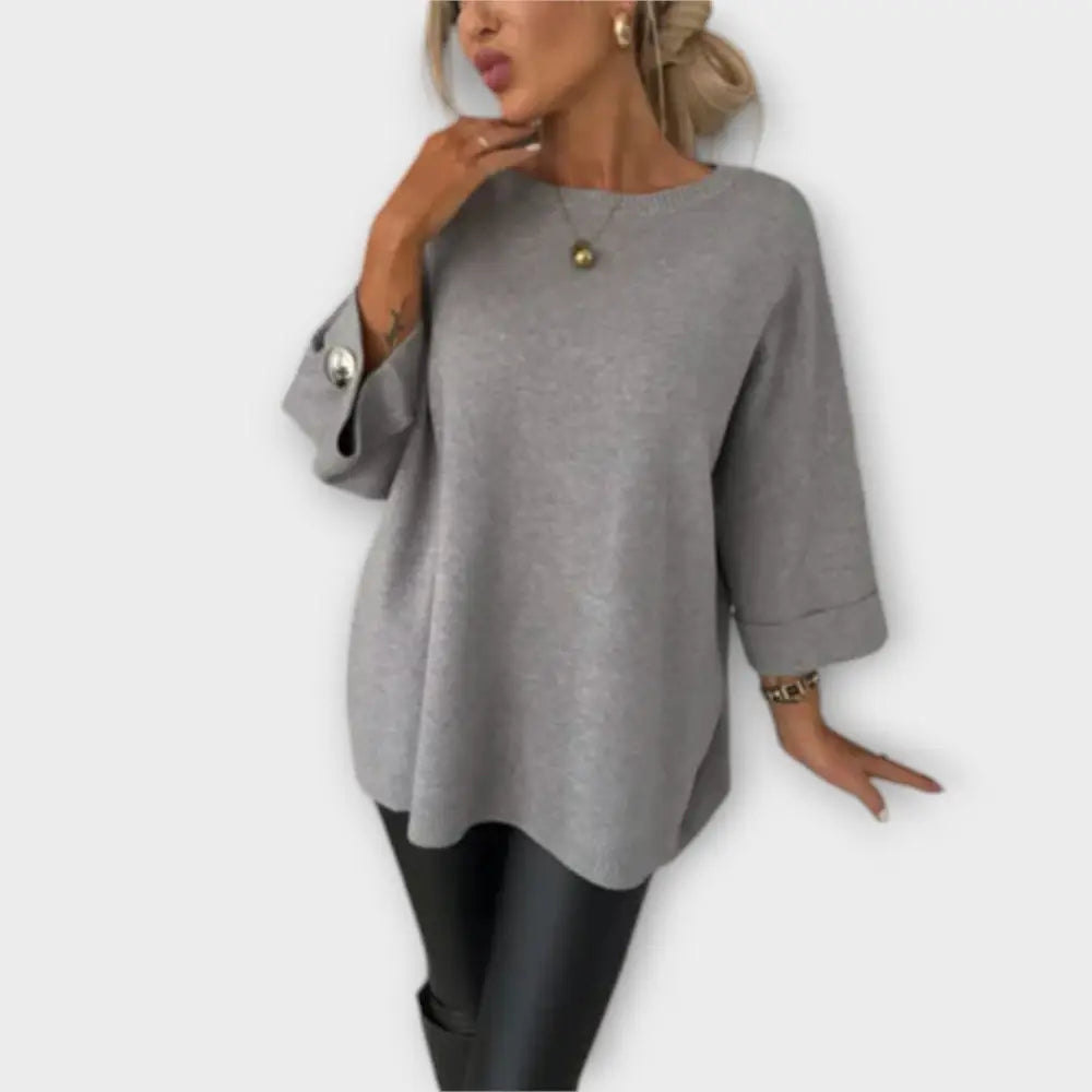 Clara – Blusa Elegancia Sin Esfuerzo - Grau / S - Suéteres & Cardigans