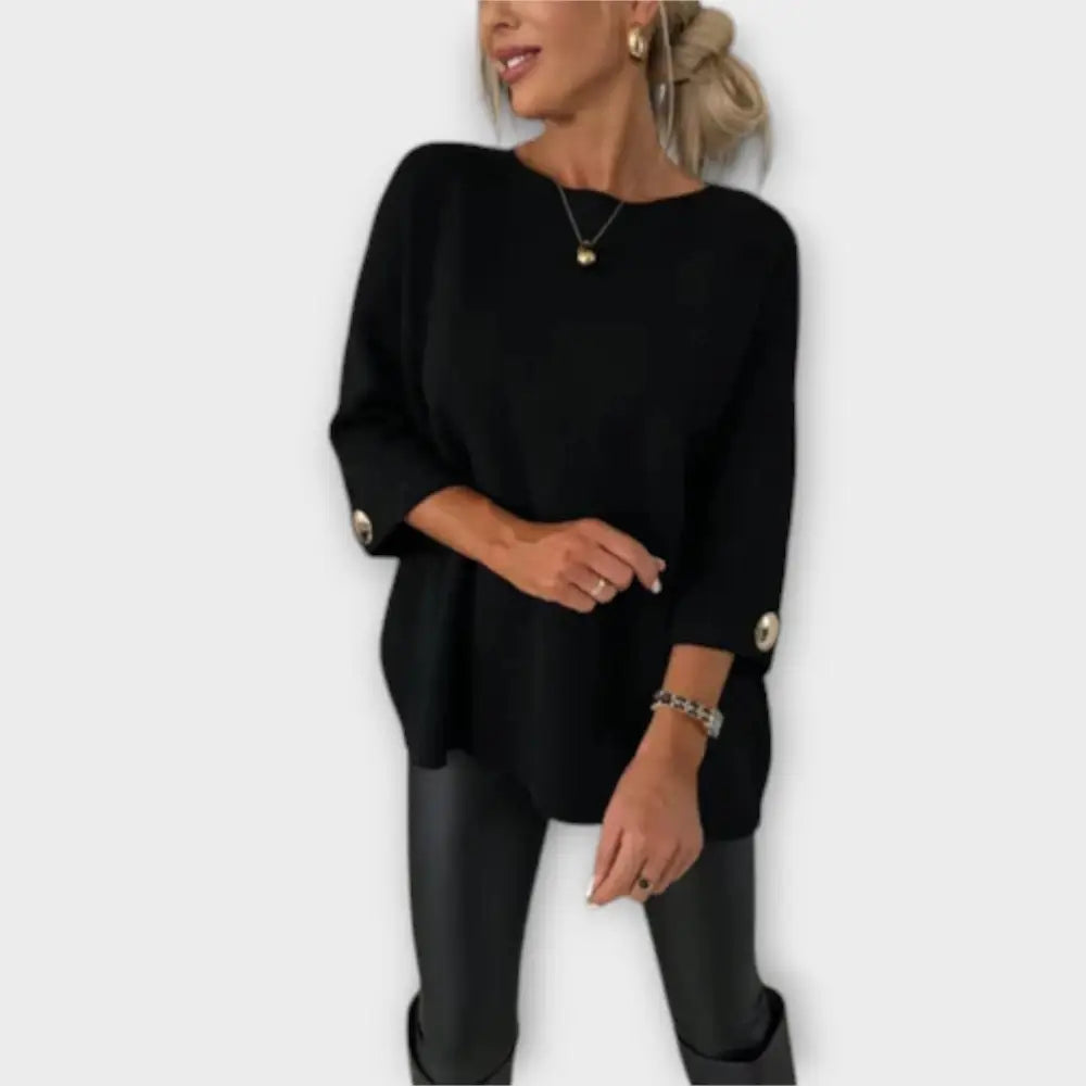 Clara – Blusa Elegancia Sin Esfuerzo - Negro / S - Suéteres & Cardigans