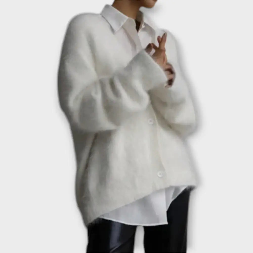 Clara – Cárdigan Elegancia Acogedora - Blanco / S - Suéteres & Cardigans