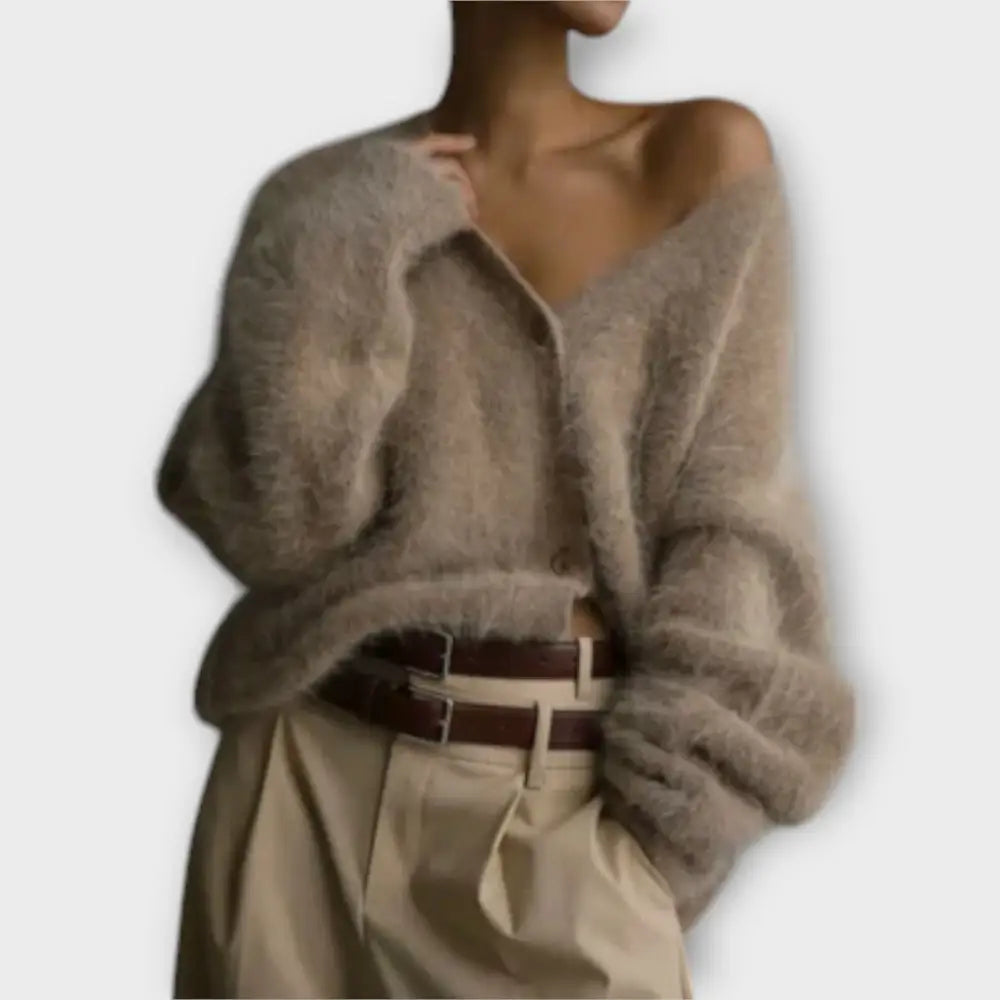 Clara – Cárdigan Elegancia Acogedora - Braun / S - Suéteres & Cardigans