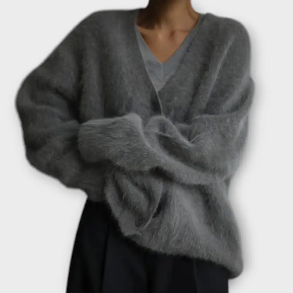Clara – Cárdigan Elegancia Acogedora - Dunkelgrau / S - Suéteres & Cardigans