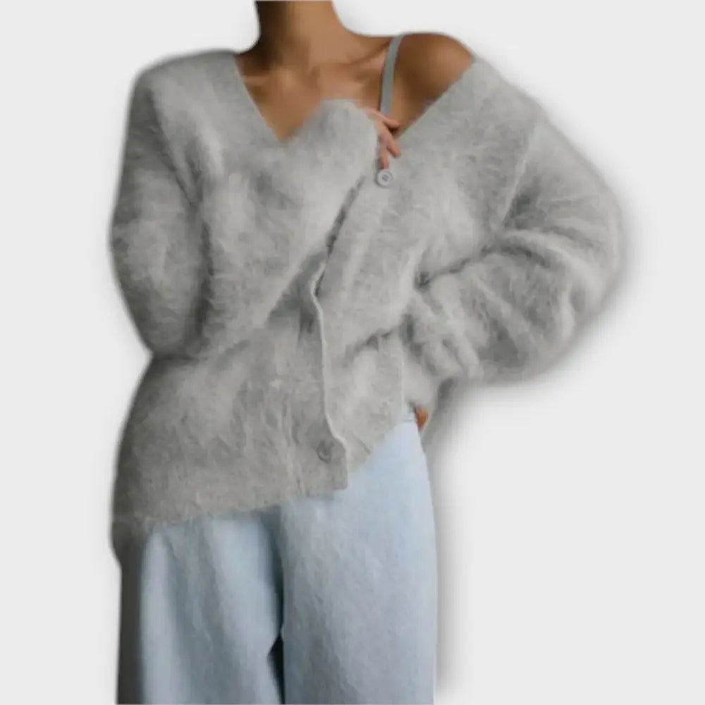 Clara – Cárdigan Elegancia Acogedora - Grau / S - Suéteres & Cardigans