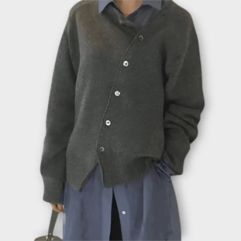 Clara – Cárdigan Estilo Acogedor y Chic - Grau / XS - Suéteres & Cardigans