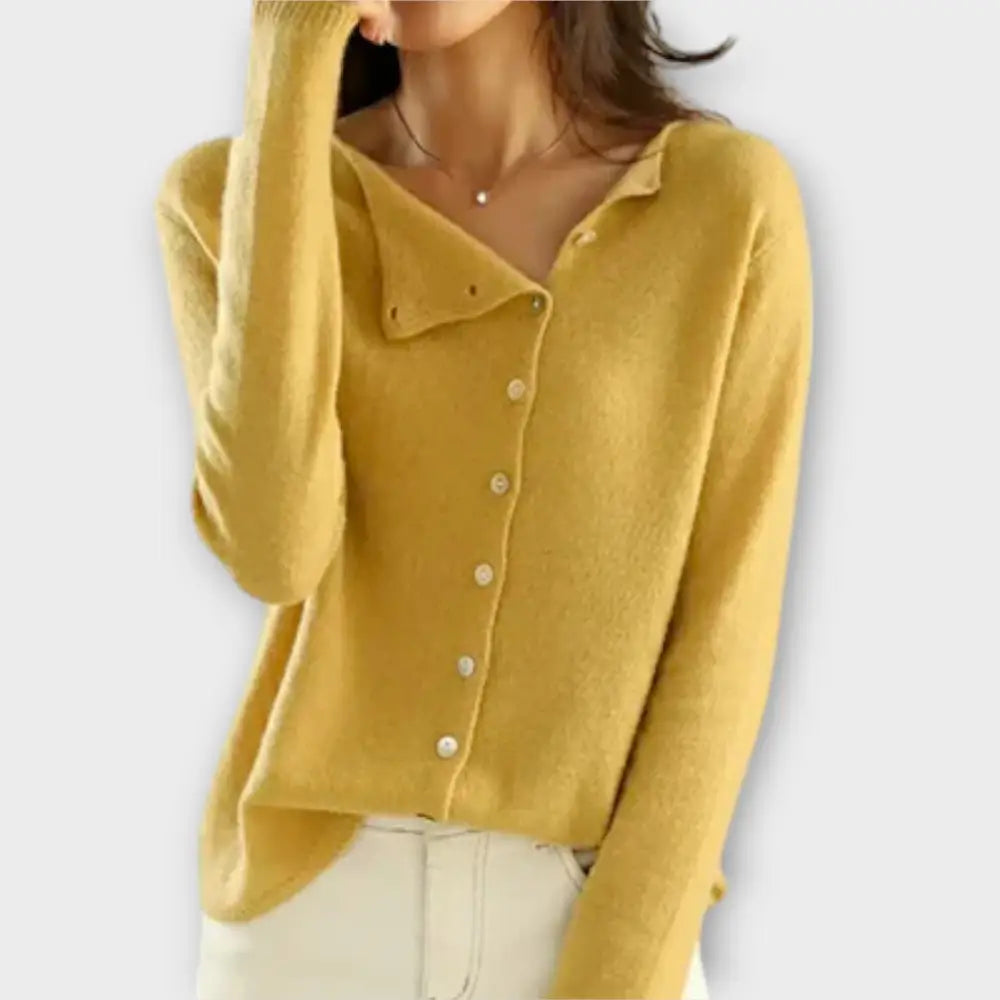 Clara – Cárdigan Estilo Chic y Confortable - Gelb / S - Suéteres & Cardigans