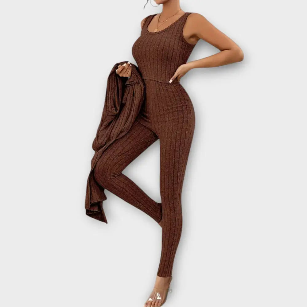 Clara – Conjunto Elegancia Moderna y Versátil - Dunkelbraun / S - CONJUNTOS