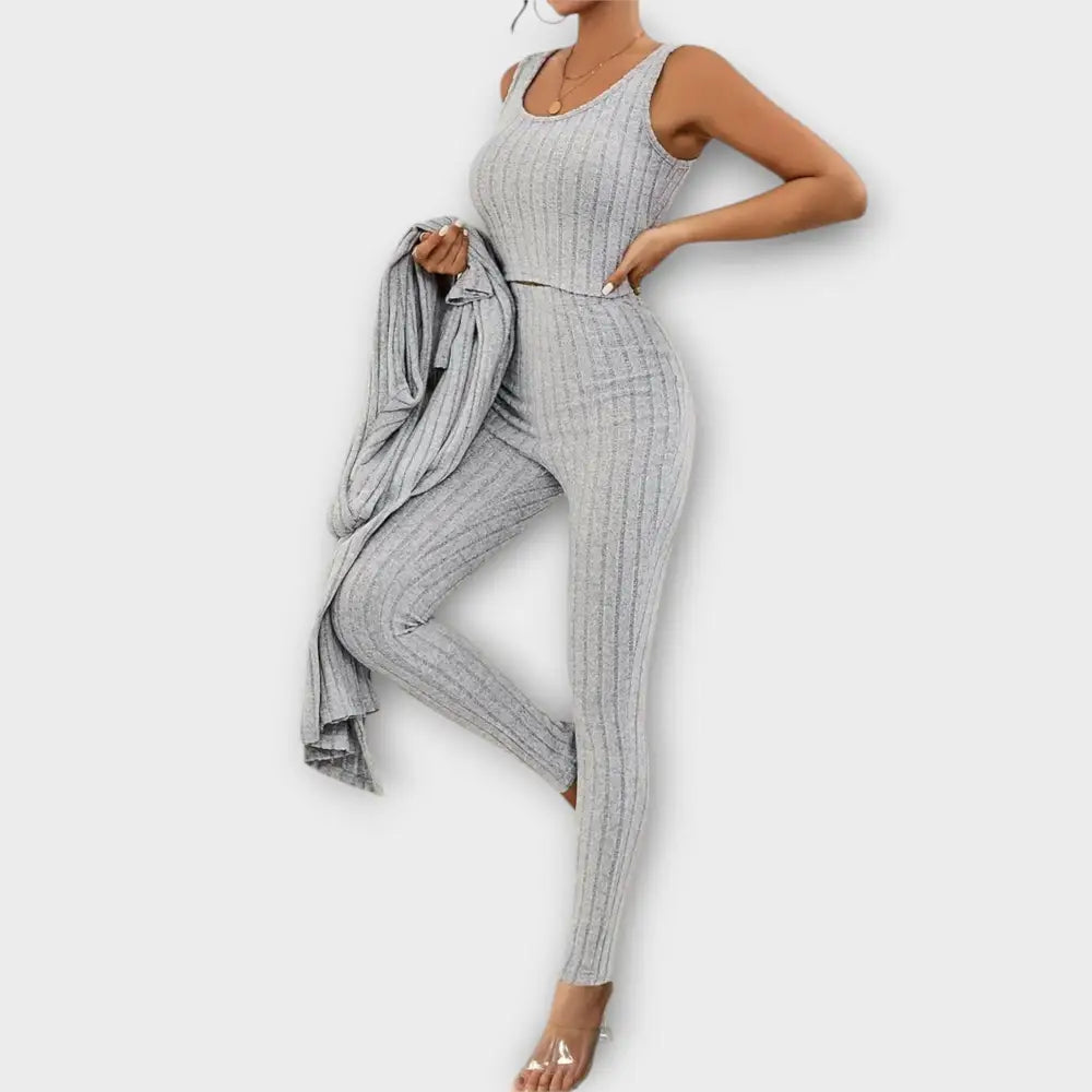 Clara – Conjunto Elegancia Moderna y Versátil - Grau / S - CONJUNTOS