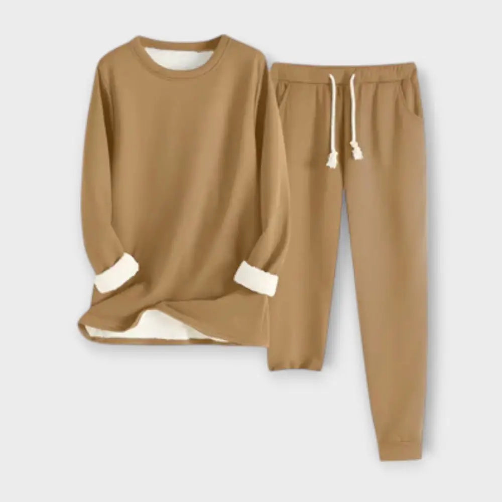 Clara – Conjunto Estilo Acogedor - Khaki / S - CONJUNTOS