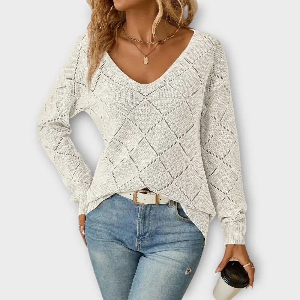 Clara – Suéter Toque Elegante y Confortable - S / Blanco - Suéteres & Cardigans