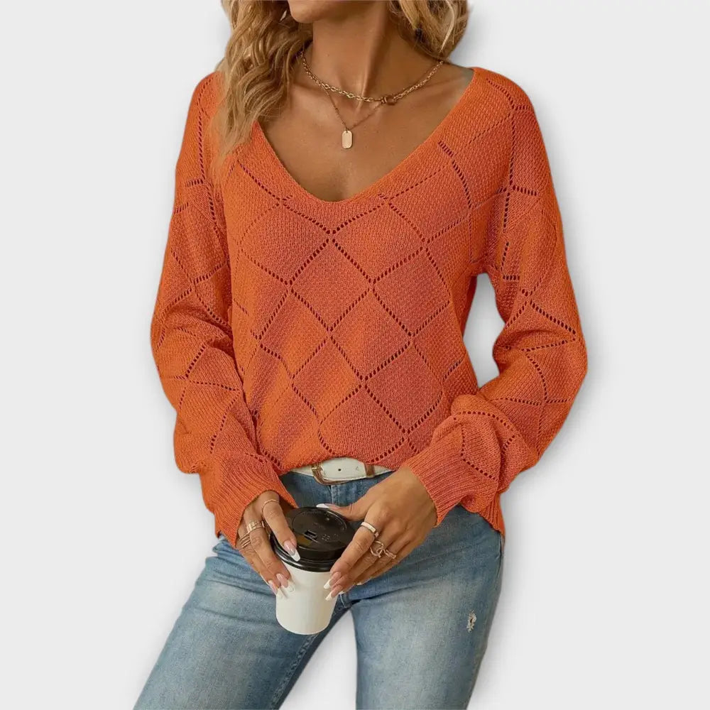 Clara – Suéter Toque Elegante y Confortable - S / Naranja - Suéteres & Cardigans