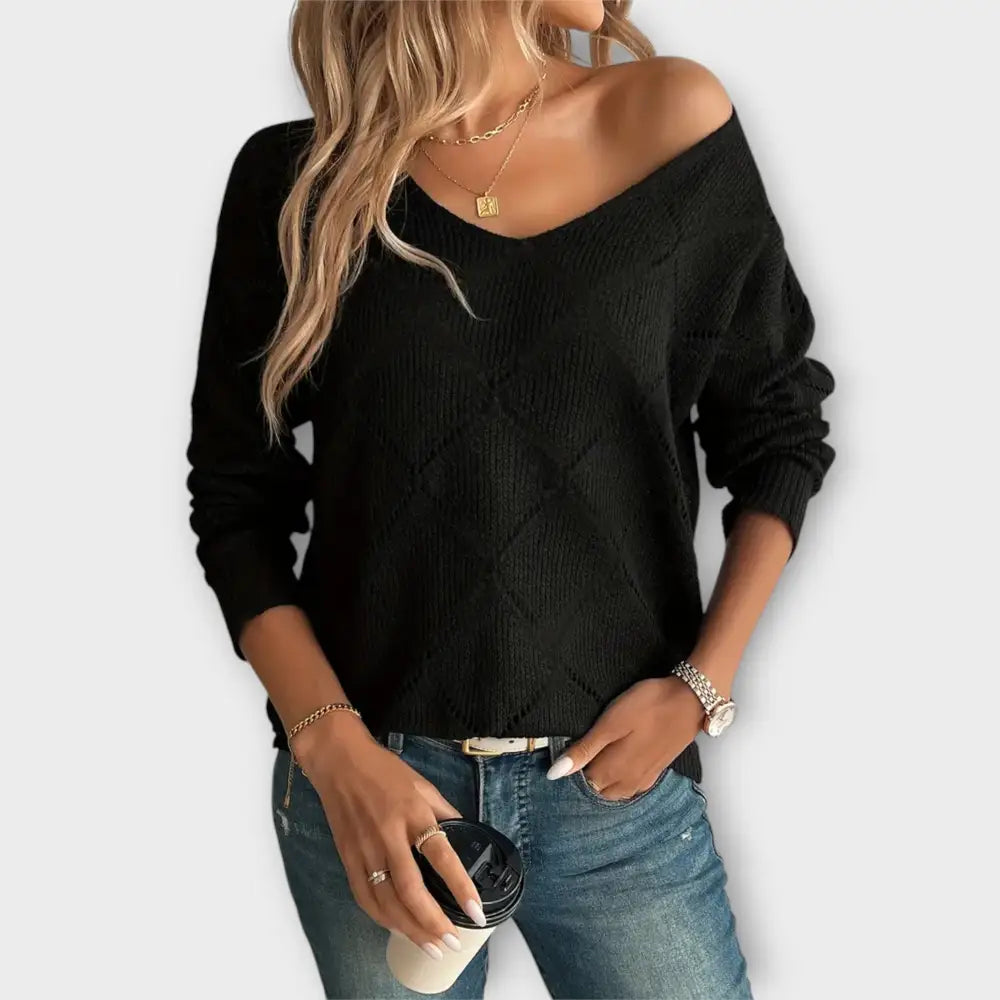 Clara – Suéter Toque Elegante y Confortable - S / Negro - Suéteres & Cardigans