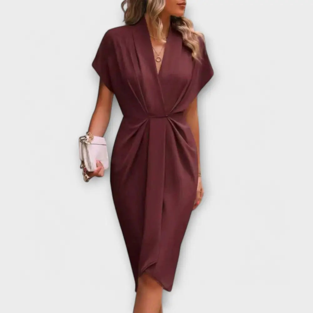 Clara – Vestido Elegancia Atemporal - Rotbraun / S - Vestidos
