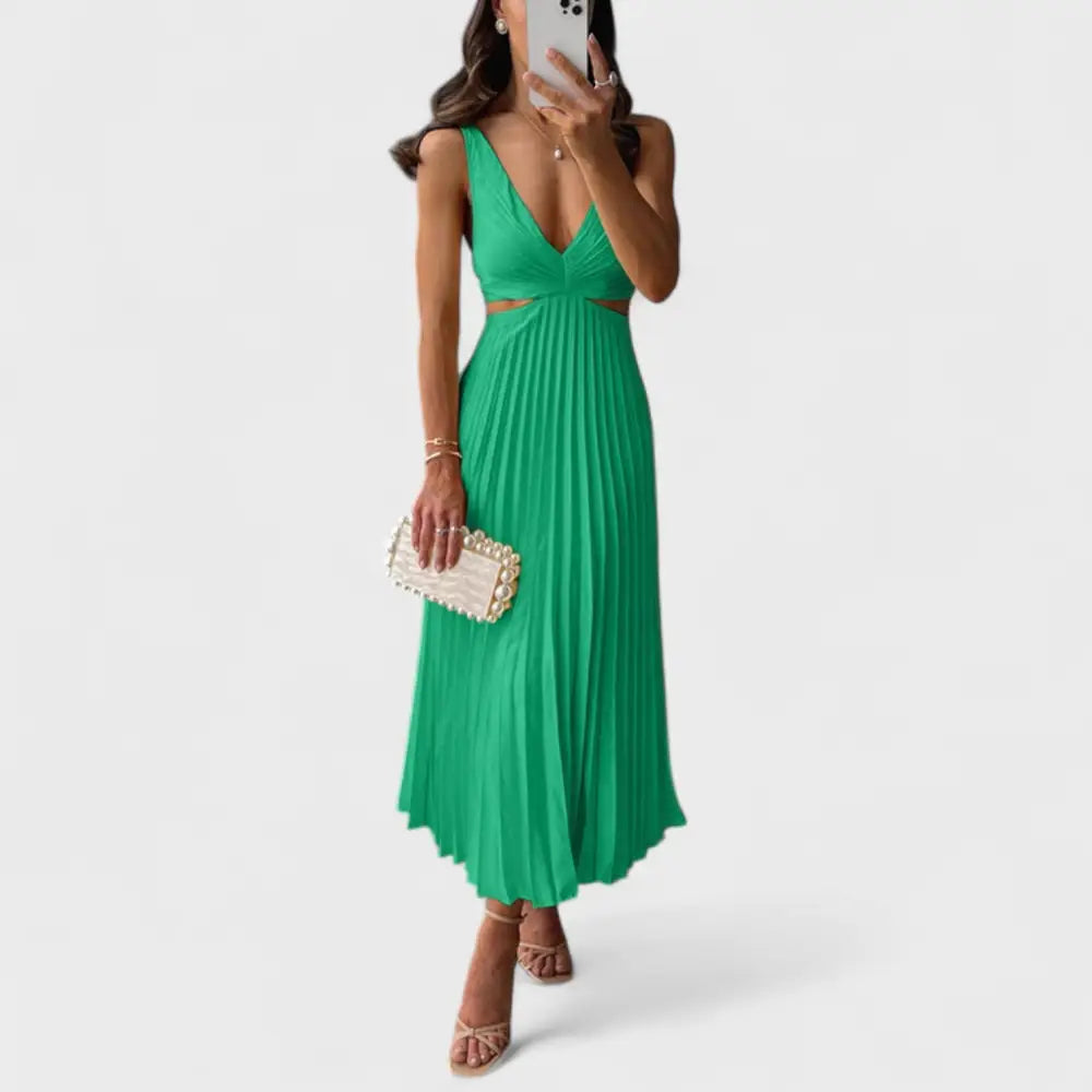 Clara – Vestido Elegancia Natural - Verde / S - Vestidos