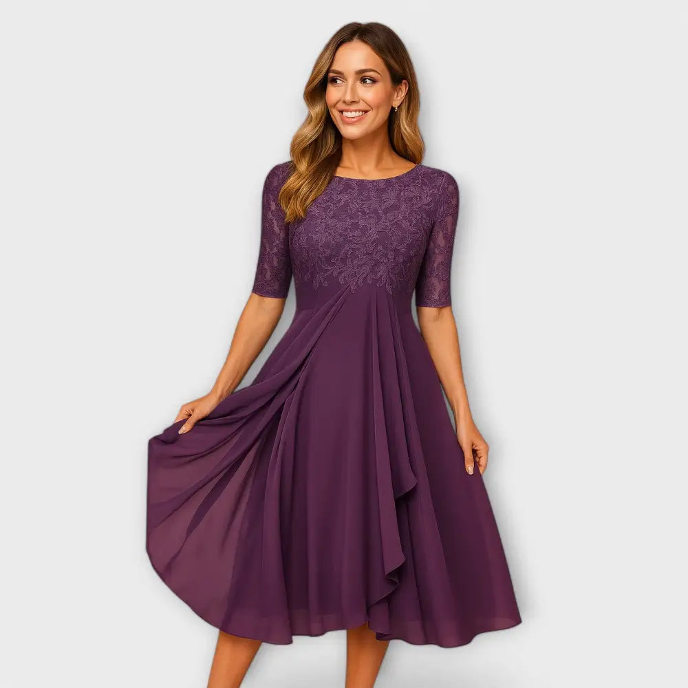 Clara – Vestido Elegancia para Invitadas de Boda - Lila / XS - Vestidos