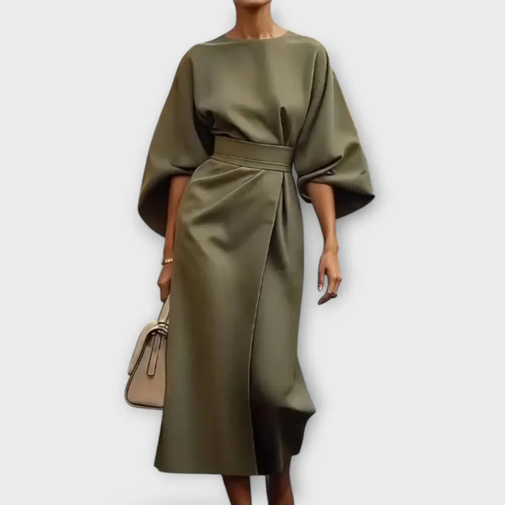 Clara – Vestido Encanto Atemporal - Khaki / S - Vestidos